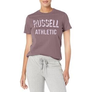 Russell Athletic Women's Graphic Logo Short Sleeve Tee Dusk Purple Sz XL